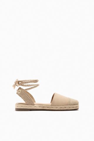 Zara + Contrast Lace Up Espadrilles