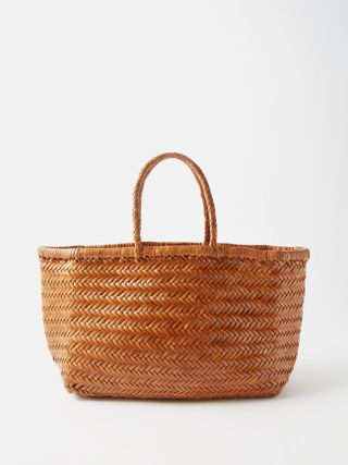 Dragon Diffusion + Triple Jump Large Woven-Leather Basket Bag