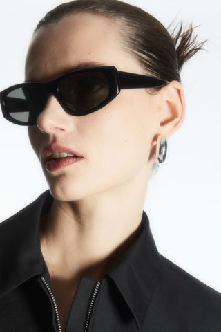 COS + Sporty Rectangle-Frame Sunglasses