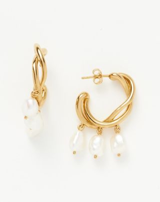 Missoma + Molten Baroque Pearl Drop Hoop Earrings