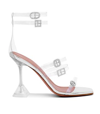 Amina Muaddi + Robyn Glass Crystal-Embellished Strappy Sandals