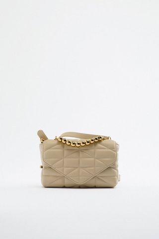 Zara + Bead Handle Quilted Crossbody Bag