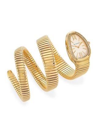 Bvlgari + Serpenti Tubogas 18k Yellow Gold & Diamond Double Twist Watch