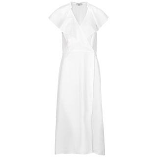 Vince + White Ruffle-Trimmed Wrap Dress