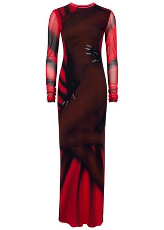 Loewe + Printed Tulle Maxi Dress
