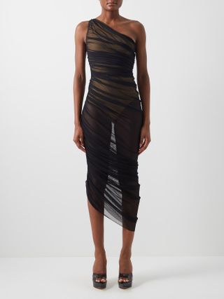 Norma Kamali + Sheer Mesh Diana Dress