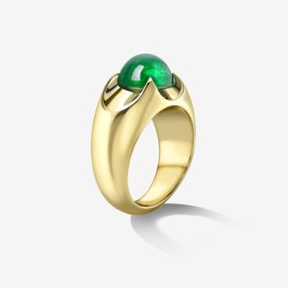 Liv Luttrell + Emerald Cabochon Spear Tip Ring
