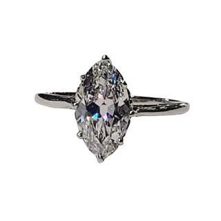 Grays Antiques + 1.39ct Old Cut Marquise Diamond Ring
