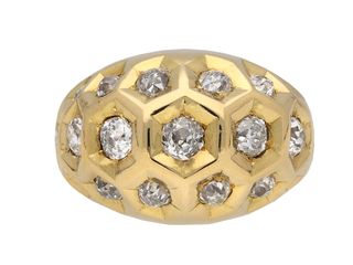 Cartier + Vintage Diamond Honeycomb Ring, Paris, 1944