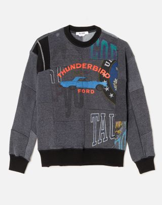 Re/Done x Ford + Upcycled Patchwork Sweatshirt