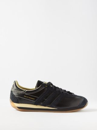 Adidas x Wales Bonner + Country Black Leather Trainers