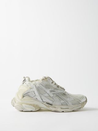 Balenciaga + Runner Mesh and Faux Leather Trainers