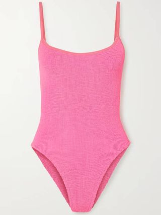 Hunza G + Pamela Seersucker Swimsuit