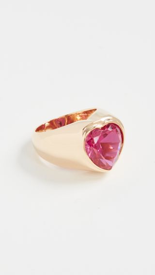 Timeless Pearly + Red Heart Ring