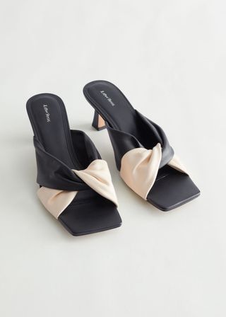 & Other Stories + Leather Slip-On Heeled Mules