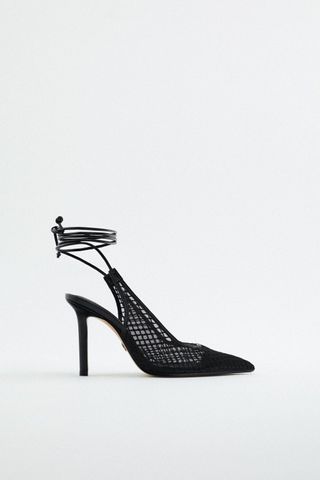 Zara + Lace Up Mesh Heels