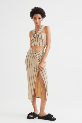 H&M + Jersey Wrap-Front Skirt