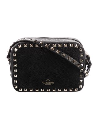 The RealReal + Valentino Rockstud Grainy Leather Camera Bag