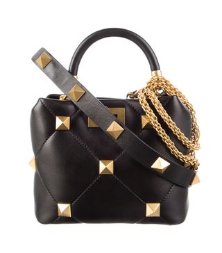 The RealReal + Valentino Small Nappa Roman Stud Handle Bag