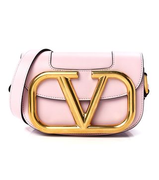 Fashionphile + Valentino Garavani Calfskin Small Supervee Crossbody Bag Rose Quartz