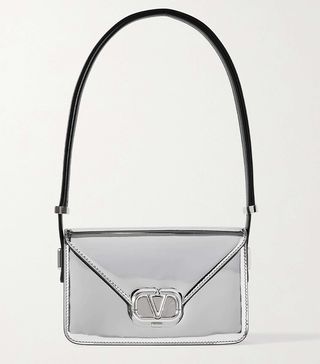 Valentino Garavani + Vlogo Small Mirrored-Leather Shoulder Bag