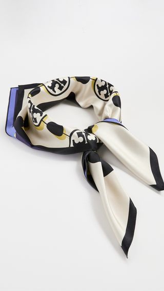 Tory Burch + 3-D T Monogram Double Sided Silk Square Scarf