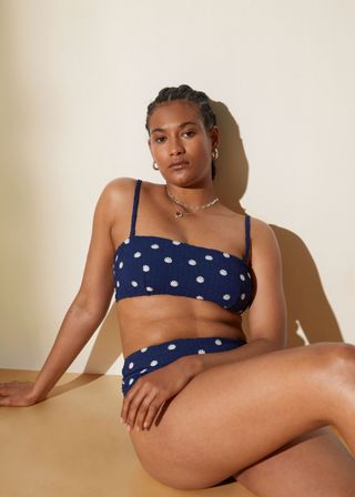 & Other Stories + Shell Embroidery Bandeau Bikini Top