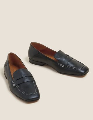 Autograph + Leather Square Toe Loafers