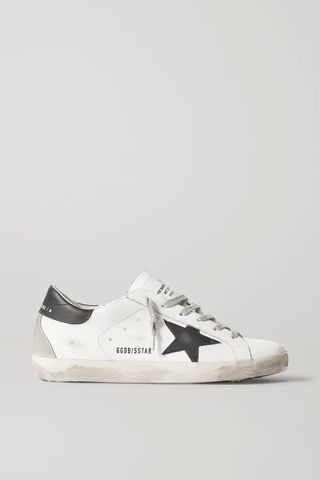 Golden Goose + Superstar Glittered Leather Sneakers