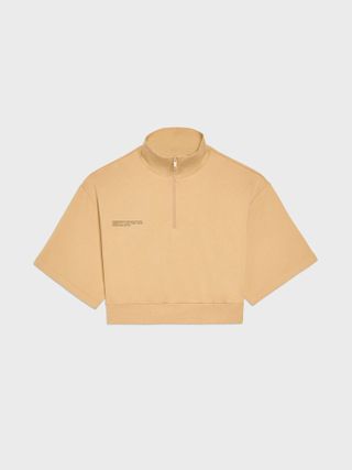 Pangaia + Half Zip Crop Sweatshirt