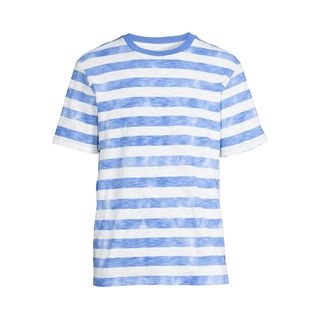 Free Assembly + Short Sleeve Stripe Printed T-Shirt