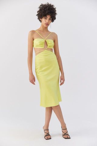 Bardot + Mina Satin Cutout Midi Dress