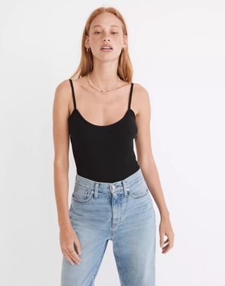 Madewell + Ribbed Cami Thong Bodysuit