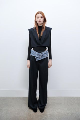 Zara + Pinstriped Pants