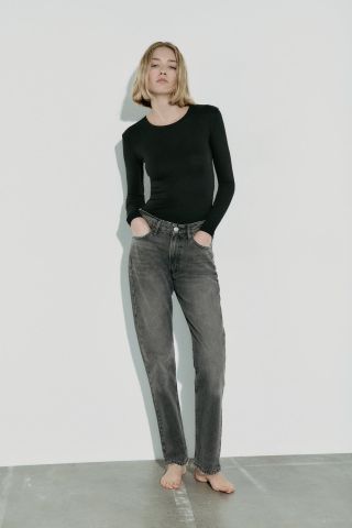 Zara + Long Sleeve Bodysuit