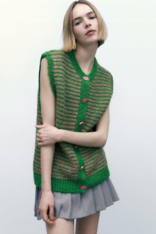 Zara + Long Knit Vest