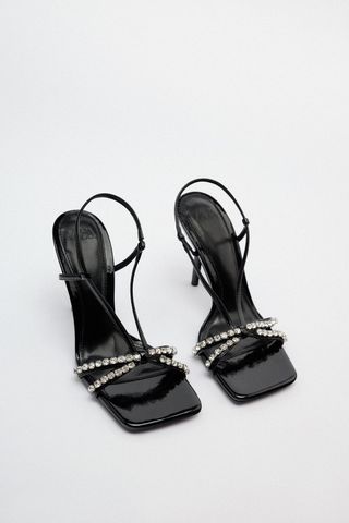 Zara + Sandals With Rhinestones