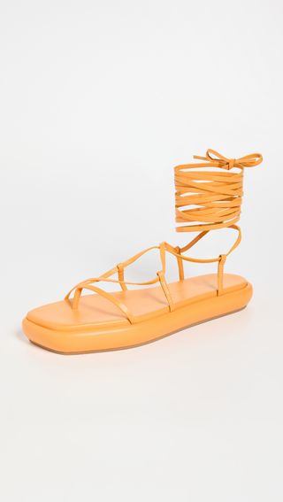 Ilio Smeraldo + X Geraldine Boublil Lace Up Flat Sandals