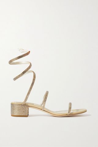 René Caovilla + Cleo Crystal-Embellished Satin Sandals