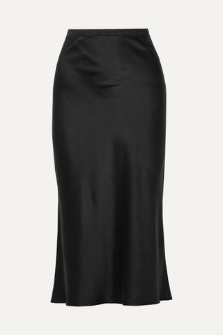 Anine Bing + Bar Silk-Satin Midi Skirt