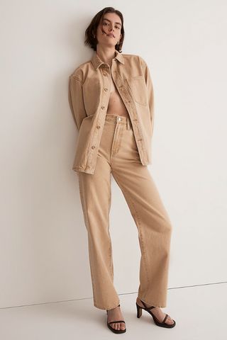 Madewell + The Perfect Vintage Wide-Leg Jean in Light Chestnut Wash: Botanical-Dye Edition