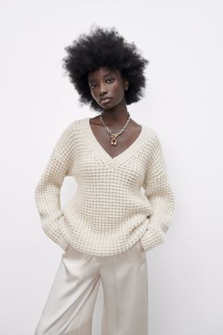 Zara + Knit V-Neck Sweater