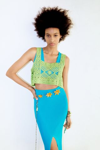 Zara + Knit Macrame Top