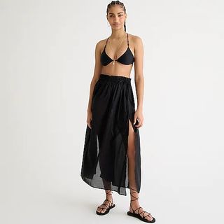 J.Crew + Cotton Voile Side-Tie Beach Skirt