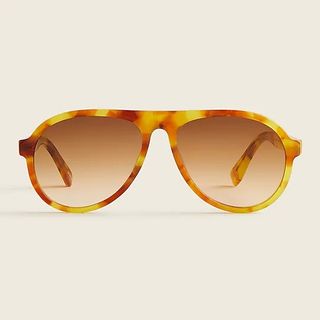 J.Crew + Bondi Acetate Aviator Sunglasses in Tortoise Shell