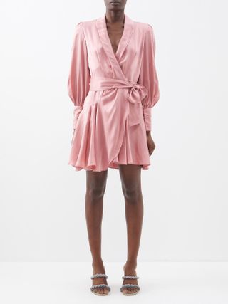 Zimmermann + Wrap-Front Silk Mini Dress