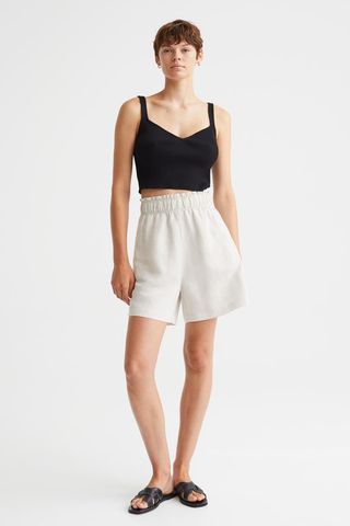 H&M + Linen-Blend Pull-On Shorts