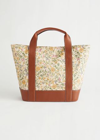 & Other Stories + Canvas Leather Tote Bag