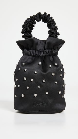 Ganni + Occasion Ruched Top Handle Bag