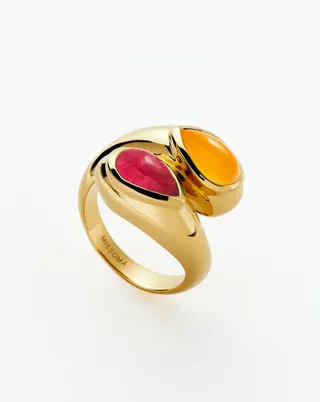 Missoma + Good Vibes Double Gemstone Crossover Ring